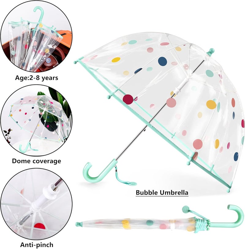 RONIARE Kids Clear Bubble Umbrellas for Rain Dome Windproof Umbrella for Kid Girls and Boys - Image 3